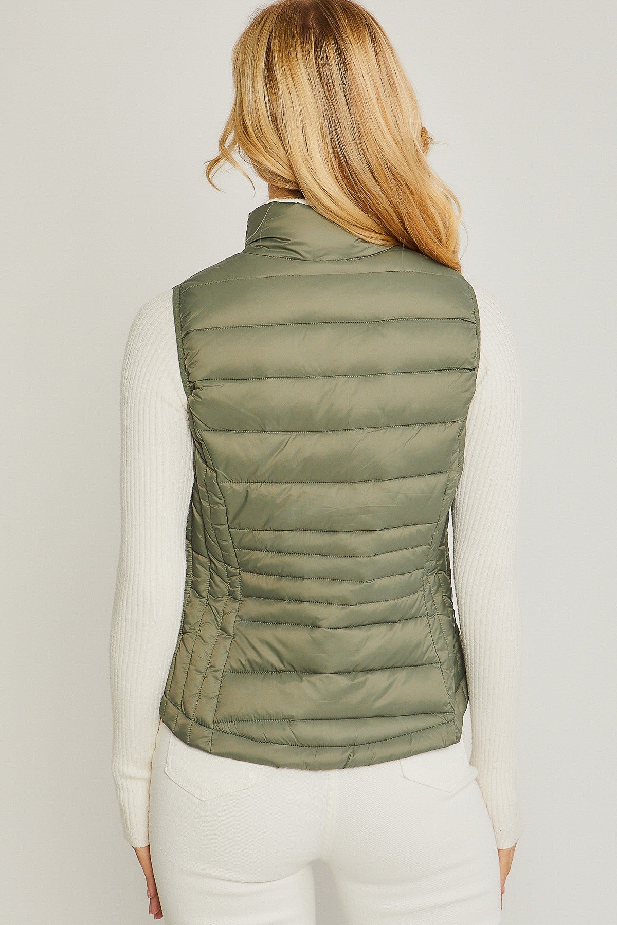 Women's Crop Puffer Vest, Evergreen Boutique