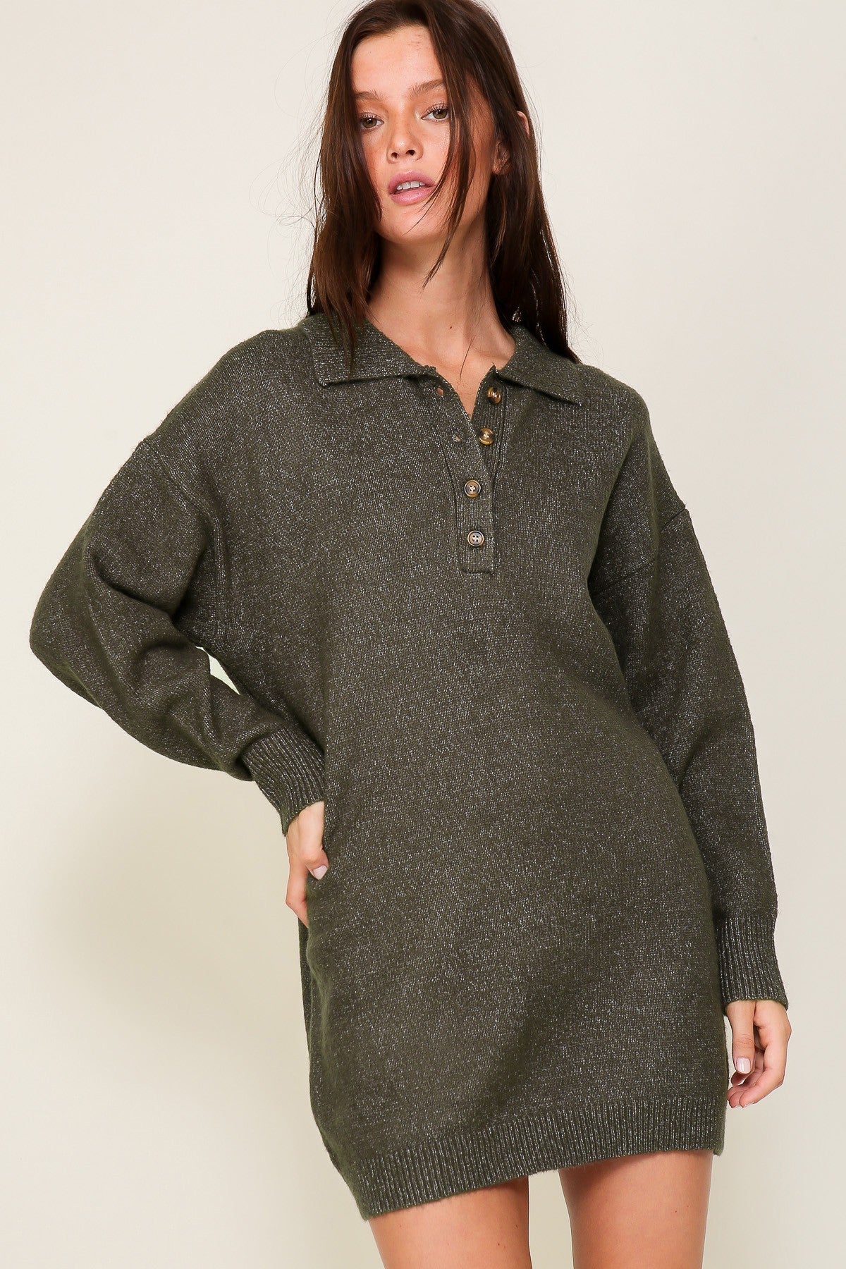 The Olivia Fall Sweater Dress | Charcoal |