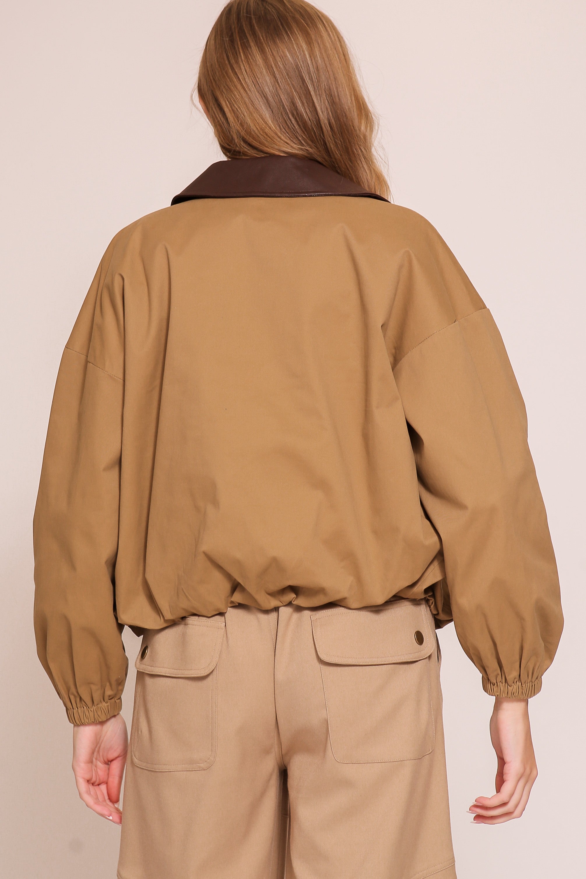 The Kelly Color Contrast Jacket | Brown |