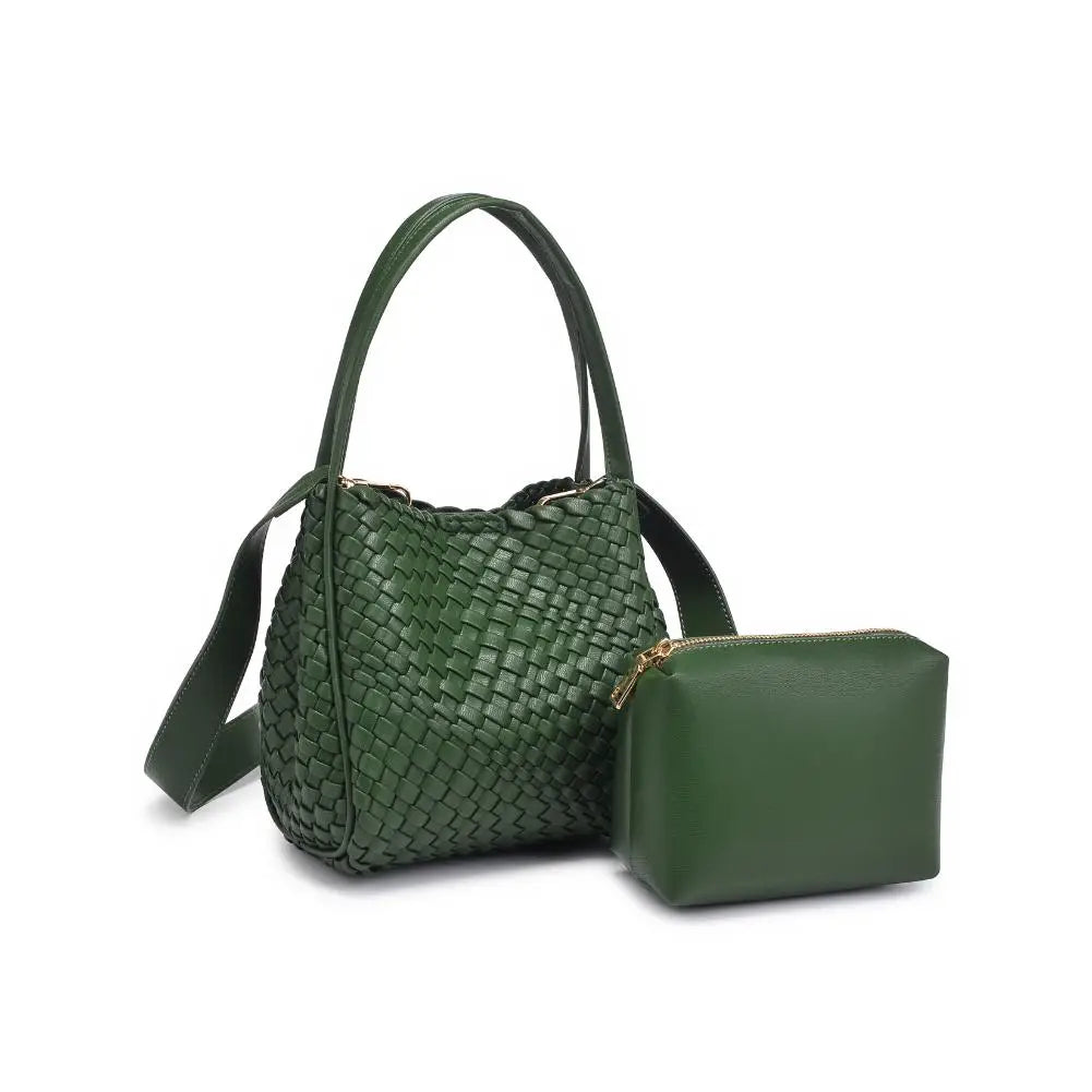 The Kate Double Handle Woven Crossbody Purse