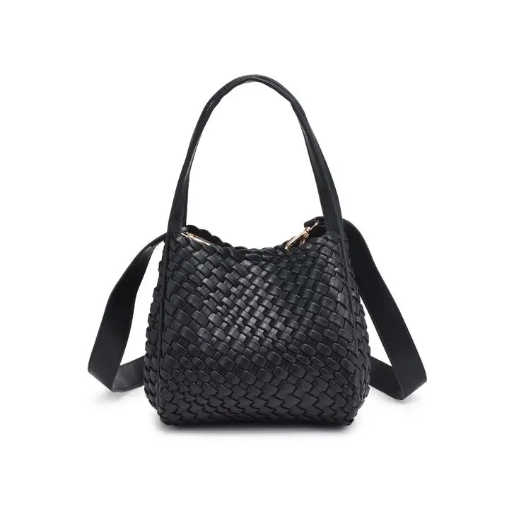 The Kate Double Handle Woven Crossbody Purse